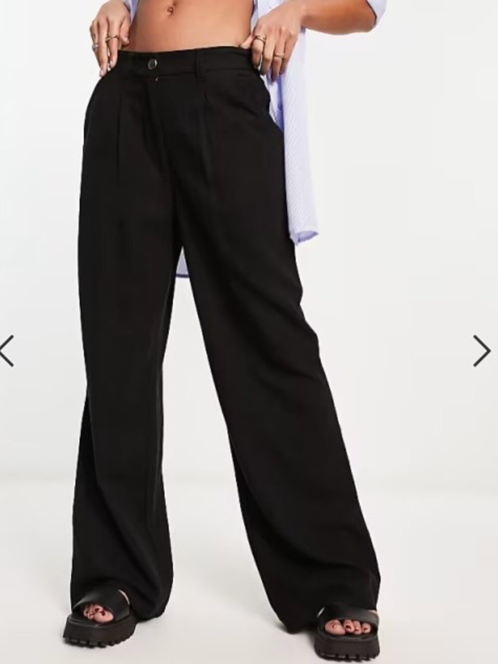 NEW ASOS DESIGN Linen Wide leg Pants 14 - Picture 2 of 13